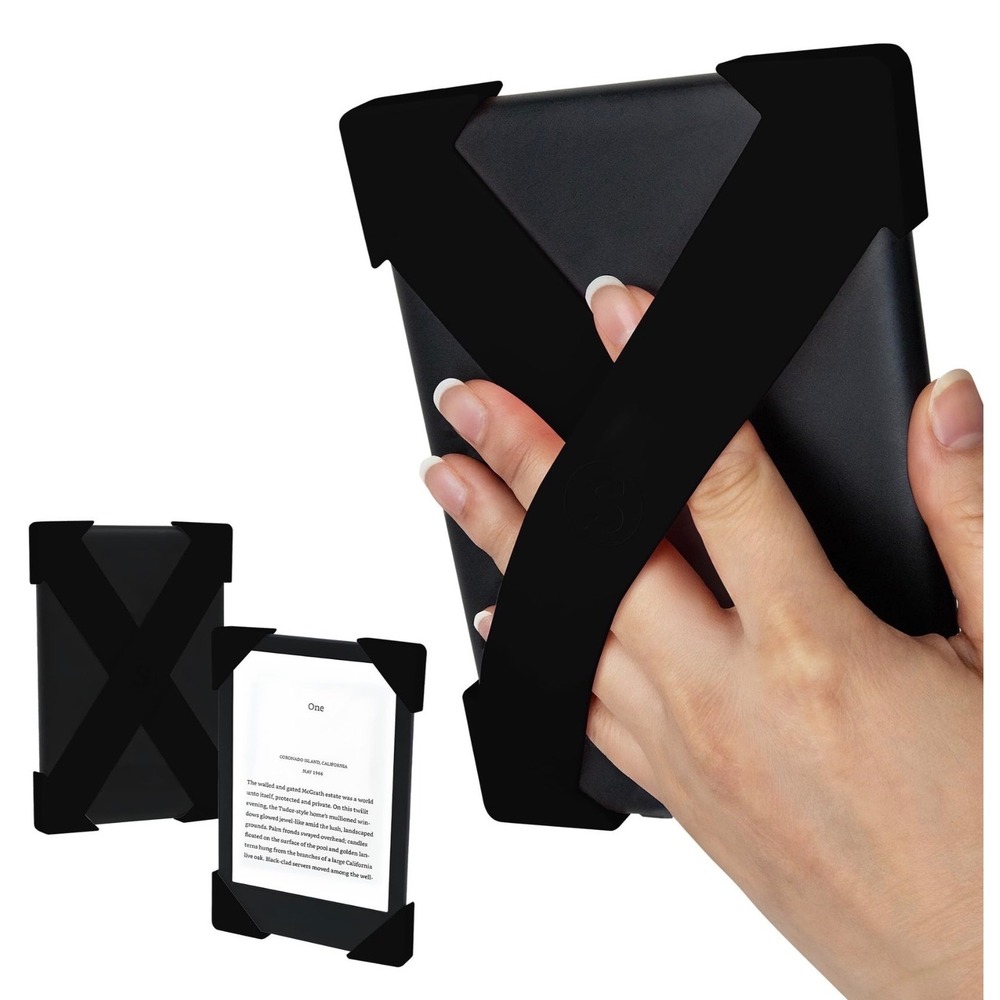 Strapsicle Silicone Hand Straps Black Large for Kindle Paperwhite Kobo E-Reader